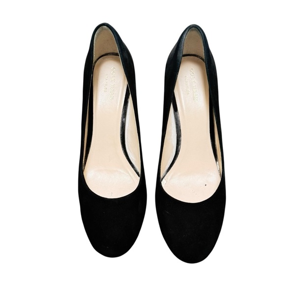 Cole Haan Black Suede Platform Heels Size 8 - Picture 3 of 8